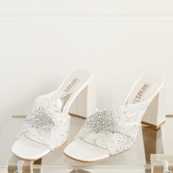 White Badgley Mischka Bridal Sandals Badgley Mischka Camelia White